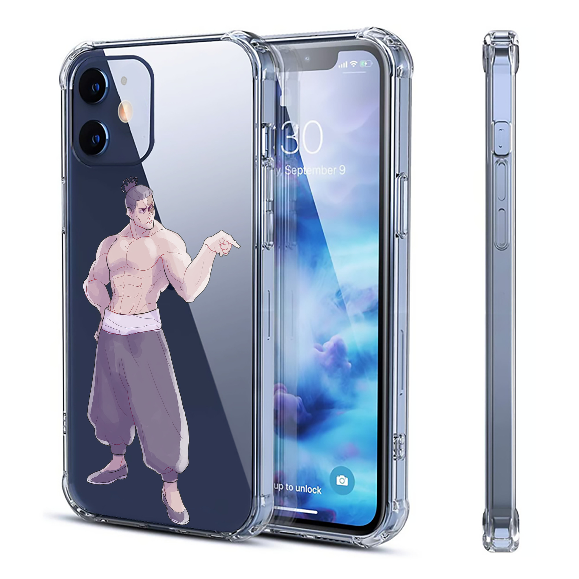 （画像用） 呪術廻戦 Jujutsu Kaisen 【iPhone 12シリーズ対応】透明スマホケース（クリアソフトケース）